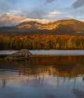 USA, Maine. View of Mount Katahdin in morning from Sandy Stream Pond. Art Print